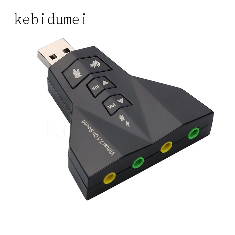 

kebidumei 2 in 1 3D External Usb Audio Sound Card Digital Dual Virtual 7.1 Channel USB 2.0 Audio Adapter Double Sound Card
