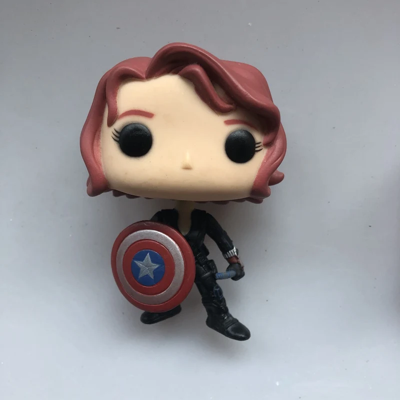 Funko pop Secondhand Marvel: Black Widow капитан щит Виниловая фигурка Коллекционная модель свободная игрушка без коробки - Цвет: Белый