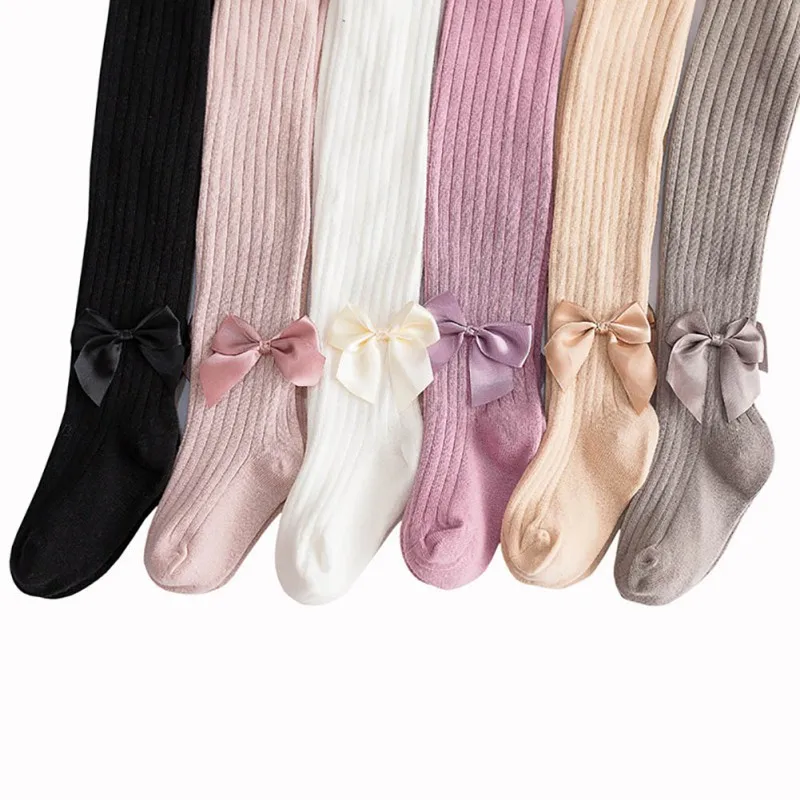 Loune Week Baby Knee high Socks Cute Childrens Knee High Socks for Toddlers Kids Baby Girls Solid Bow-Knot Cotton Princess Dress Ballet Long Sock Leg Warmer pink-45cm for 4 to 8 Year