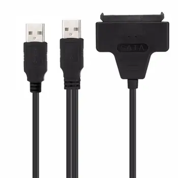 

SATA Cable Adapter USB 2.0 to SATA 22 Pin 7+15 2.5 Inches HDD Caddy Hard Disk Driver with USB Power Cable