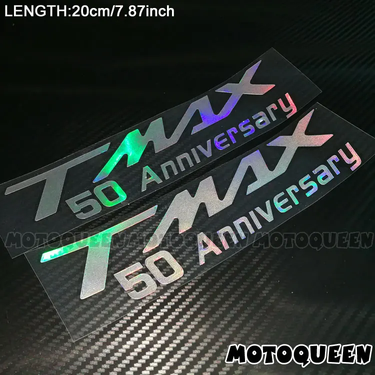 Motorcycle Reflective Helmet Tank Pad Fairing Stickers Decals for YAMAHA YZF R1 R1M R15 R25 R3 TMAX 500 530 XJ6 MT-07 MT-09 - Color: TMAX 50 Laser