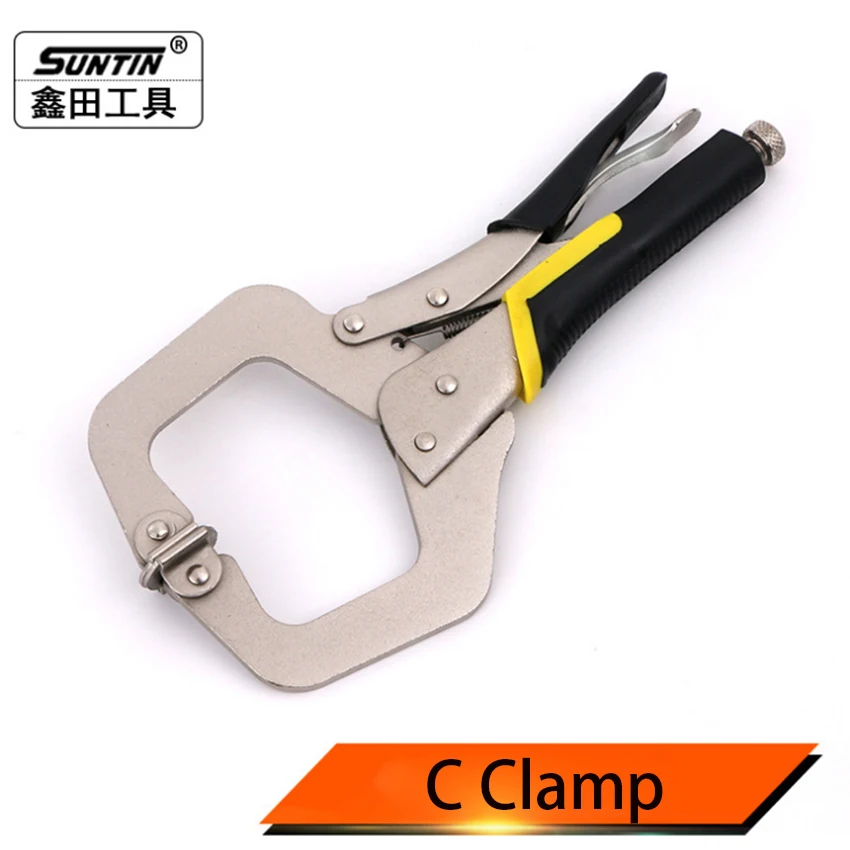 

SUNTIN 1Pcs Locking Pliers C-Clamp 11inch Table and Tool Vise Grip Long Jaws for Clamping Woodworking and Welding Hand Tools