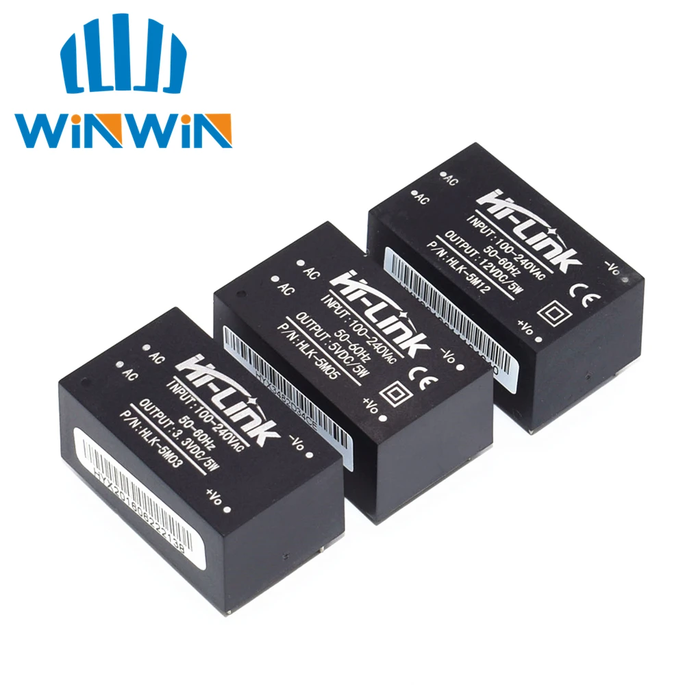 

HLK-5M03 HLK-5M05 HLK-5M12 5W AC-DC 220V to 12V/5V/3.3V Buck Step Down Power Supply Module Converter Intelligent