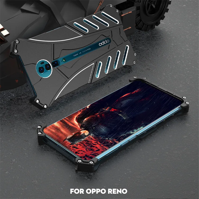 For OPPO Reno Case R-JUST Batman Luxury Aluminium Metal Case For OPPO Reno Phone Cover Coque  (10)