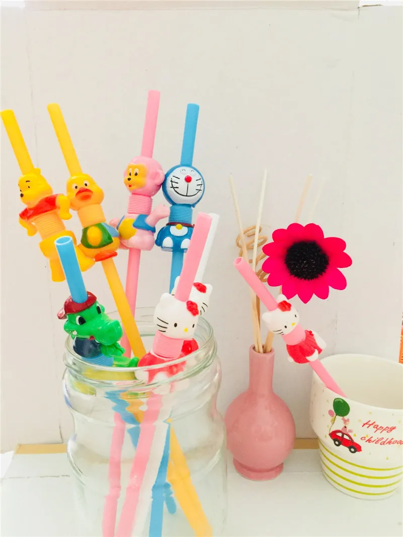 5PcsSet Cartoon Animal Straws for Children's Day Party Decorations Birthday Holiday Supplies Drinking Straws Disposable PT18 (6)