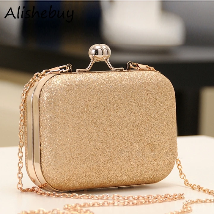

Elegant Mini Party Bag Women Ladies Clutch Chain Evening Bag Shinning Sequins Bag Metal Purse Wallet Golden Blue Hasp Bags 16811