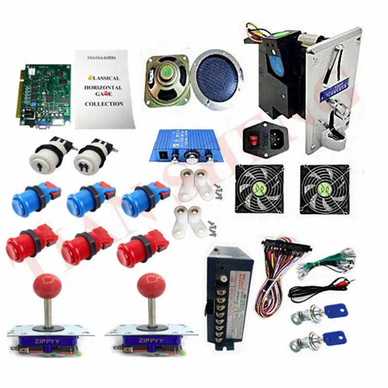 

60 in 1 Arcade game parts diy bundles kit with zippy joystick+Happ style push button+multi game board machine part kits