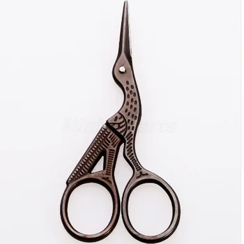 

1xBrone Stork Model Embroidery Sewing Trimming Dressmaking Craft Shears Cross Stitch Carbon Steel Vintage Scissors DIY Tool arts