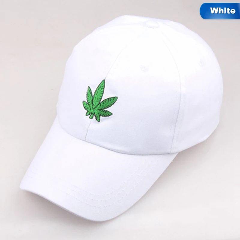 Новая мода вышивка лист белая кепка сорняки Snapback Головные уборы для мужчин и женщин хлопок хип-хоп облегающая бейсболка s - Цвет: WT