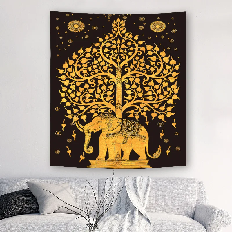 

Home Furnishing Bohemian Mandala Tapestry Wall Hanging Sandy Beach Elephant Pattern Home Decor Tapestry Picnic Mat Tablecloth