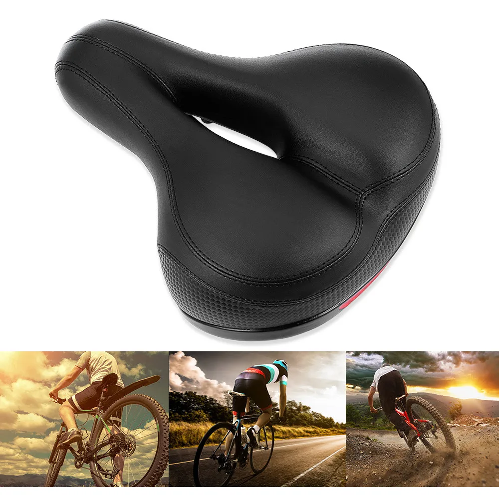 Comfort Wide Big Bum Bike Bicycle Gel Cruiser Extra Sporty Soft Pad Saddle Seat Road Mtb Mountain Bike Leather #3O18 (26)
