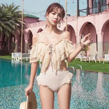 Женские купальные костюмы, купальный костюм, цельный купальный костюм для полных сексуальных костюмов, сын, высокий ремень-упряжь, однотонный полиэстер, Sierra