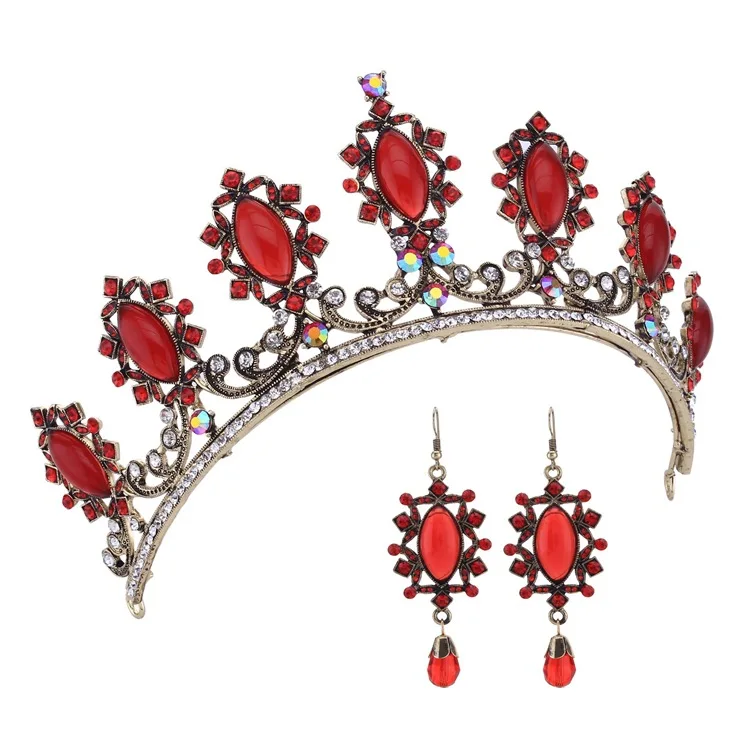 

Luxurious Vintage Wedding Queen Princess Large Rhinestone Crowns And Tiaras Pageant Prom Bridal Crystal Hair Accessories
