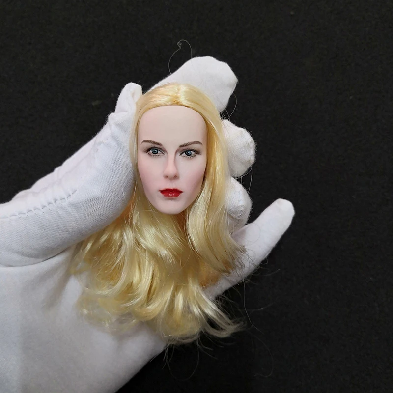 1/6 масштаб красота Nicole Kidman экшн фигура головы скульптура бледно-белая кожа золото/черные волосы игрушки подходят для 12 дюймов Femal body