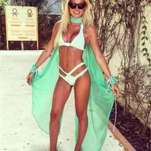 Шикарное шифоновое пляжное платье сексуальное полупрозрачное женское пляжная одежда свободная женское пляжное платье для праздника