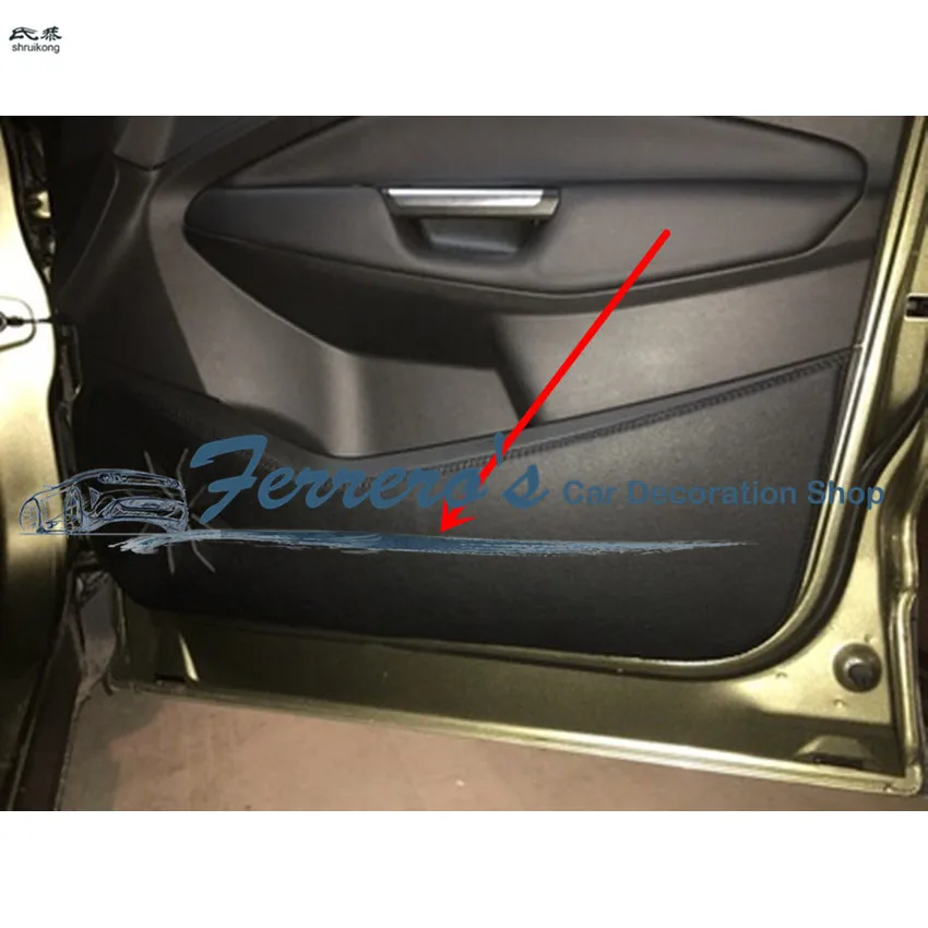 

Free shipping 4pcs/lot PU leather car stickers car accessories door protection kick cover for 2013-2017 FORD KUGA