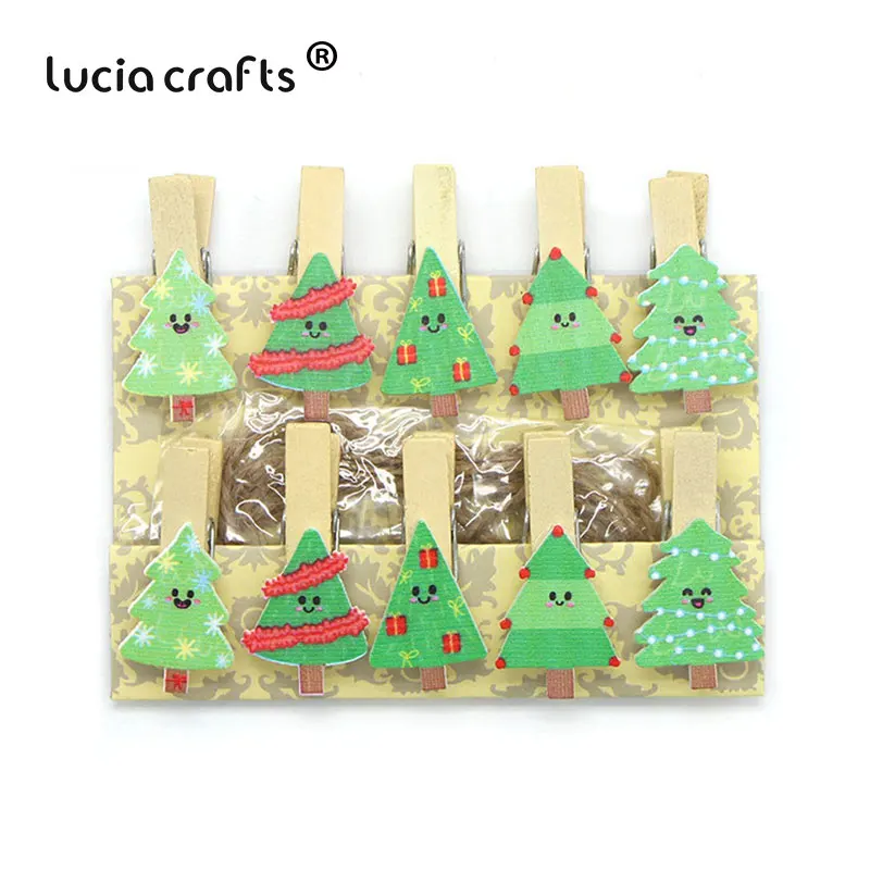 Lucia crafts 1 упаковка 3,5*2 см Мультфильм деревянный зажим пеньковая веревка фото бумага ремесло для альбома домашний декор DIY офисные принадлежности E1202 - Цвет: Style 6