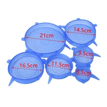 6 шт./компл. полезный силикон стрейч сохранить горшок крышка для емкостей холодильник микроволновая печь пищевая заставка многоразовые контейнеры крышка различные