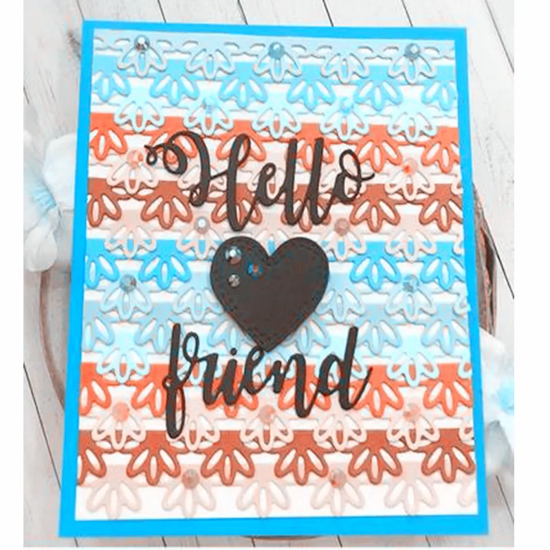 

8pc lace border heart dot edge Metal Cutting Dies Stencil Scrapbooking Photo Album Card Paper Embossing Craft DIY