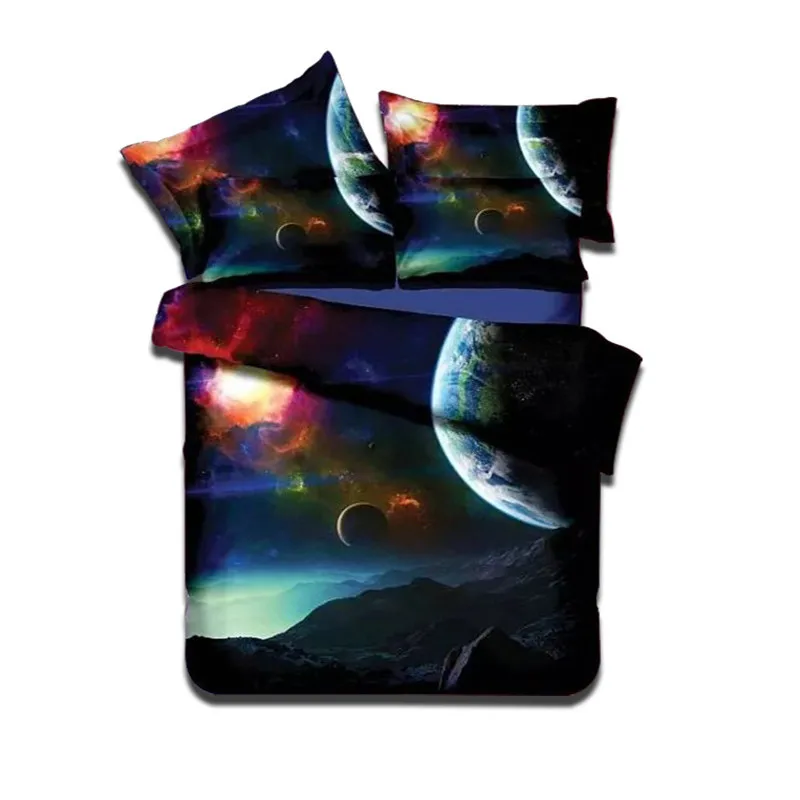 

Home Textile 3D Printing Stars Bedclothes Universe Pattern Galaxy Bed Linens Pillowcase Sheet Duvet Cover Bed Cover Bedding Sets