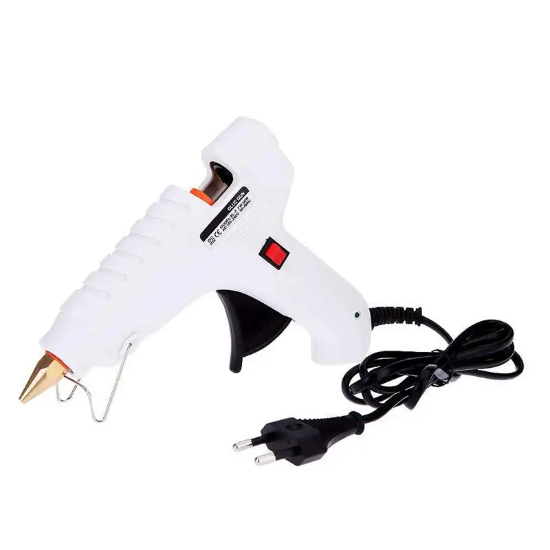 White ЕС Plug 60 Вт Профессиональный клеевой пистолет Отопление с выключателем+ 20 шт. КЛЕЙ stick - Цвет: White