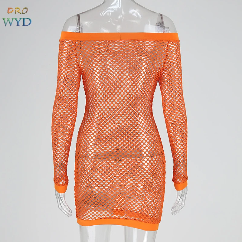 Summer Beach Sexy Perspective Mini Dress 2019 Women's Casual Boho Long Sleeve Backless Dress Stretch Club Party Dressse Vestidos