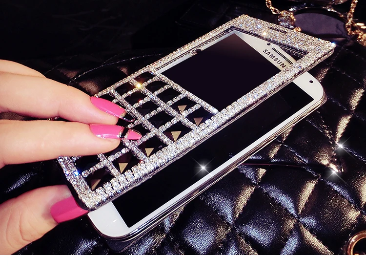 imágenes para Bling del diamante cristalino de cuero smart view window tirón case cubierta posterior para samsung galaxy note 3 note4 note5 imágenes para Bling del diamante cristalino de cuero smart view window tirón case cubierta posterior para samsung galaxy note 3 note4 note5