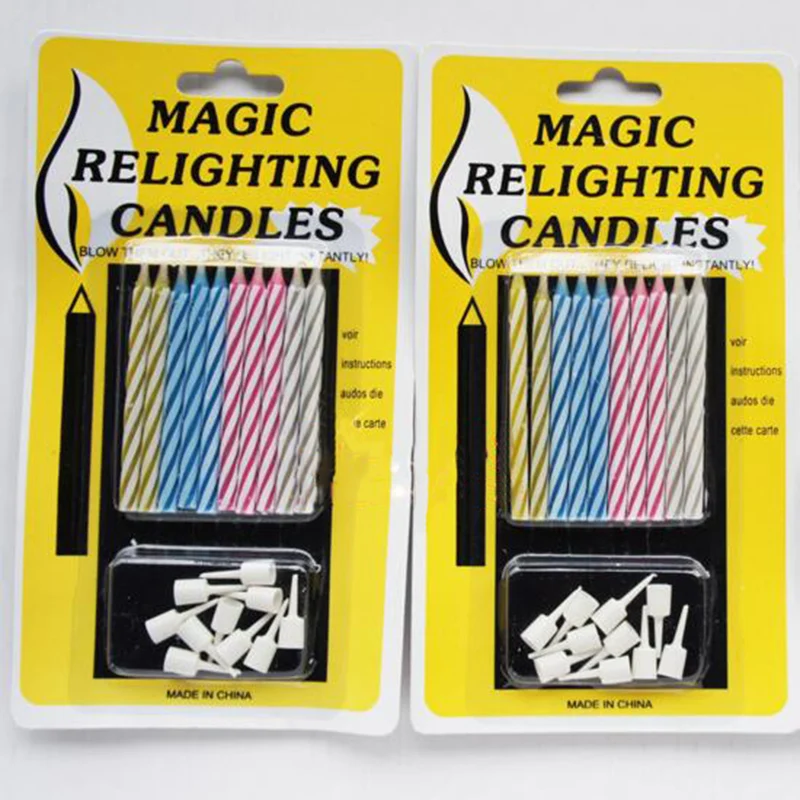 New Arrivals 10Pcs/lot Magic Candles Tricky Toy Birthday Candle Cake