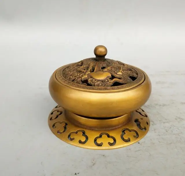 

Collection archaize brass carving wealth kirin Incense burner