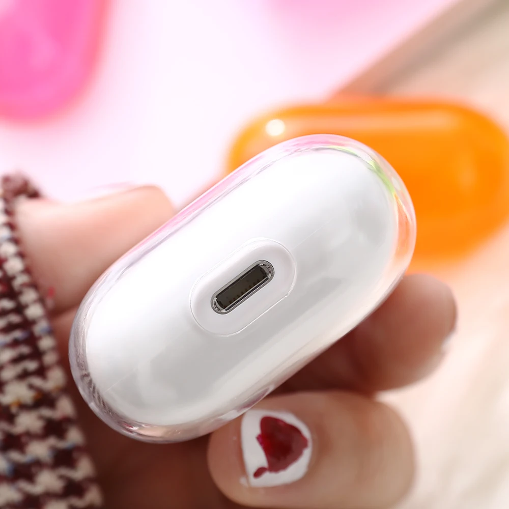 Чехол для Apple Air pods футляр наушников жесткий прозрачный чехол беспроводных Bluetooth