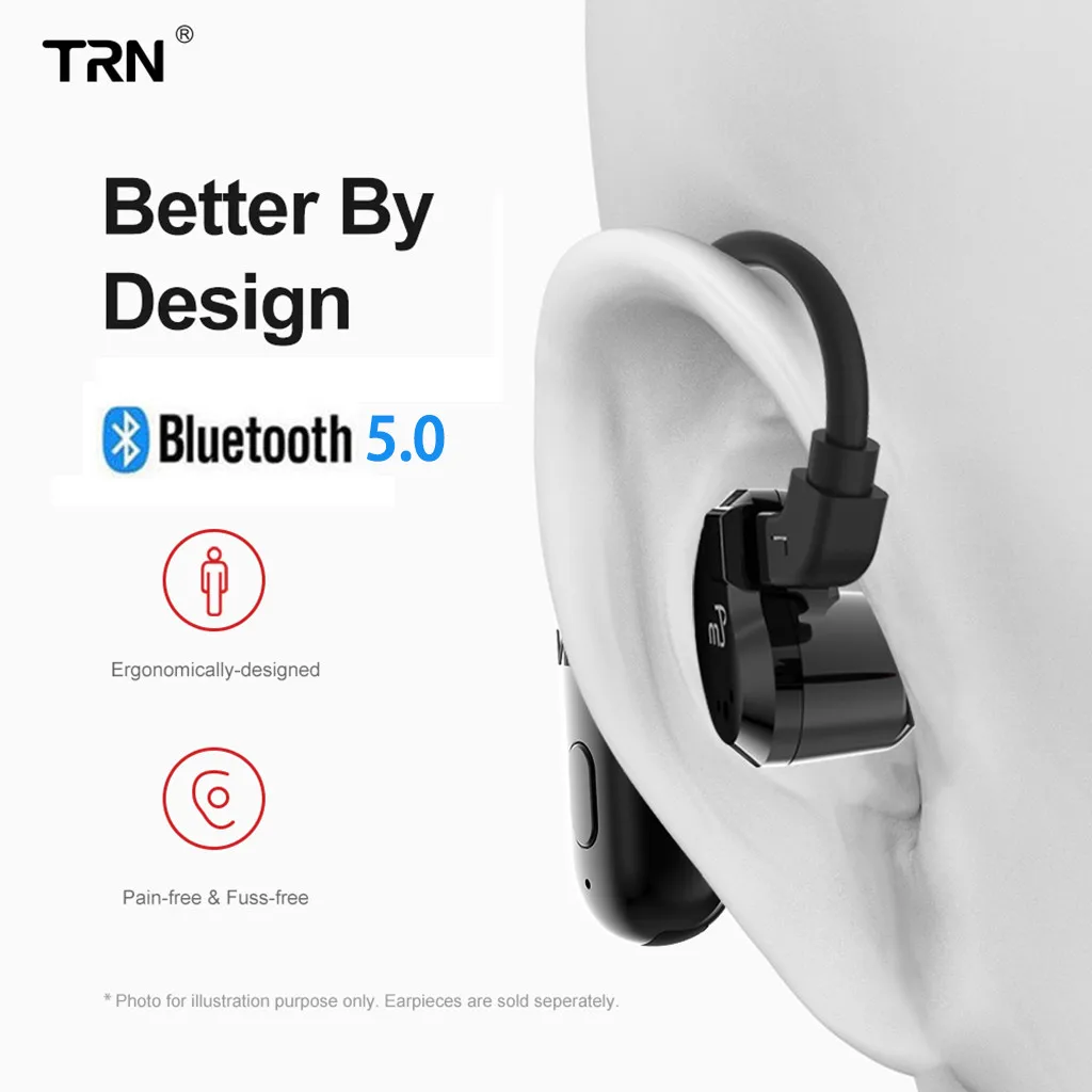 

TRN BT20 Bluetooth V5.0 Ear Hook MMCX Connector Earphone Bluetooth Adapter