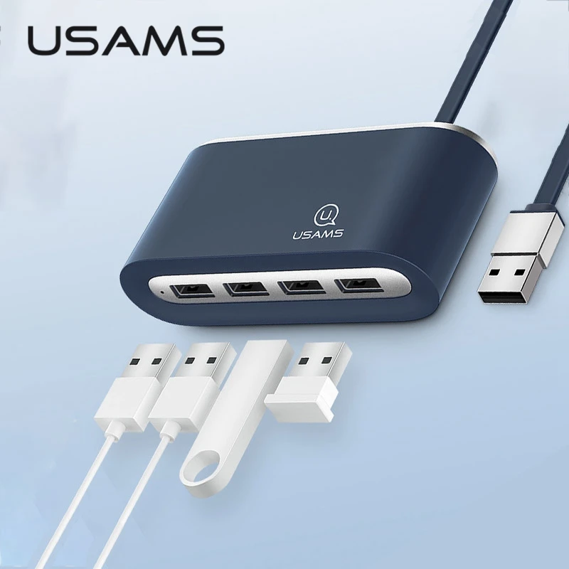 4 Port USB HUB High Speed USB2.0 Splitter Cable USAMS USB Extender Charger Adapter for iPhone