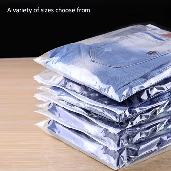 

100Pcs Medium Size Transparent Clothing Zipper Packaging Bag,Organize Storage Bag,Plastic Packaging Bags