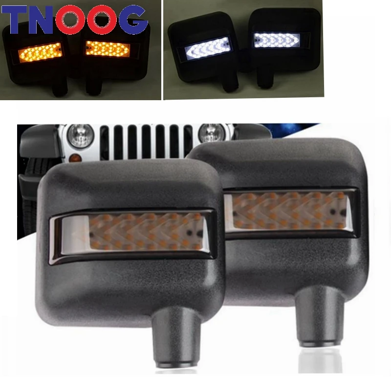 TNOOG LED боковое зеркало корпус с DRL и янтарные указатели поворота для 2007 2017 Jeep