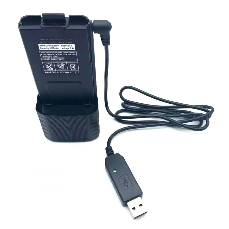 Набор BL-5L 7,4 V 3800mAh аккумуляторная продлить Батарея с зарядка через usb кабель для BAOFENG UV-5R UV5R UV-82 UV-5X3 UV-S9 радио