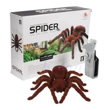 Kind Geschenk Fernbedienung Scary Creepy Weiche Plüsch Spinne Infrarot RC Spielzeug 95AE