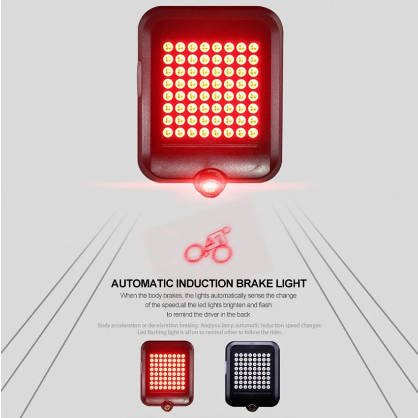 Bike Light Usb Led Rear Brake 2 7 Modes 