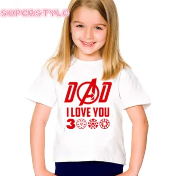 

Father's Day Gift Dad I Love You 3000 Print O-Neck Tops Kids T Shirt Children T-Shirt Funny Girls Tops Baby Clothes,dHKP152