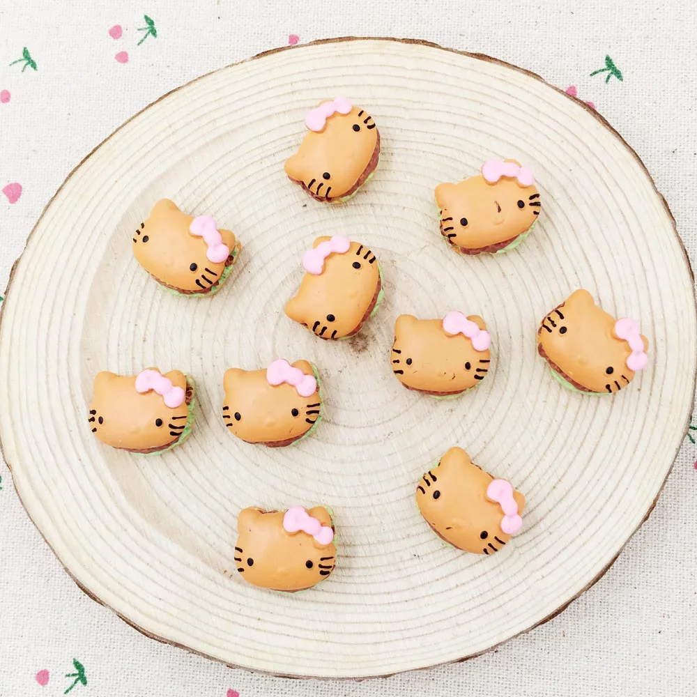 

Kawaii Flatback DIY Resin Cartoon Cat Shape Food Cabochon Flat Back Scrapbooking Embellishment Decoration Crafts Making: 20*23mm