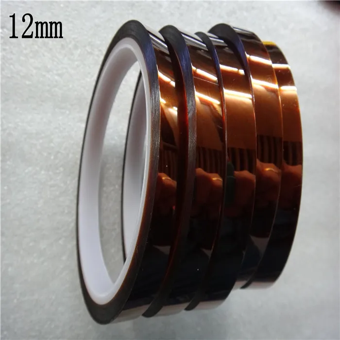 

50PCS/lot 12MMX30M 100feet Heat Resistant Polyimide Tape High Temperature Adhesive Tape
