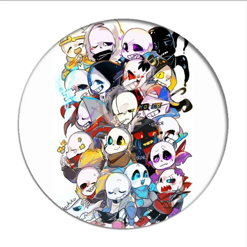Game Undertale Sans Papyrus Badge Pins PVC Button Brooches Cosplay Fans Gift 