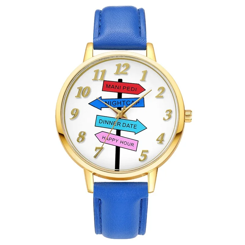

2019 Fashion Personality Watch Korean Road Sign Mirror Mirror Watch Student Trend Trendy Quartz Watch