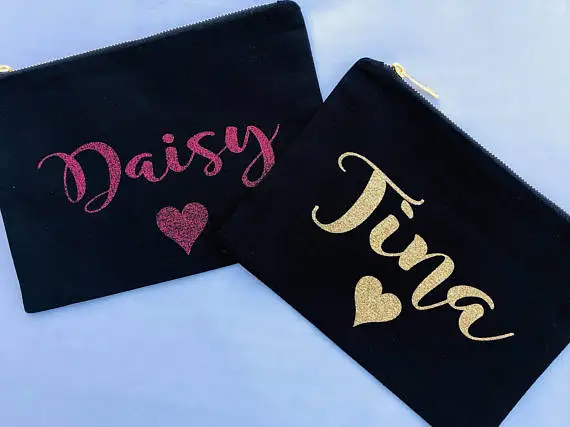 

personalize names wedding bridesmaid Make Up makeup Cosmetic Bags kits Bridal Party Christmas Birthday Presents decorations