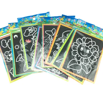 

20pcs/lot 13*9.5cm Two-in-one Magic Color Scratch Art Paper Coloring Cards Scraping Drawing Toys for Children