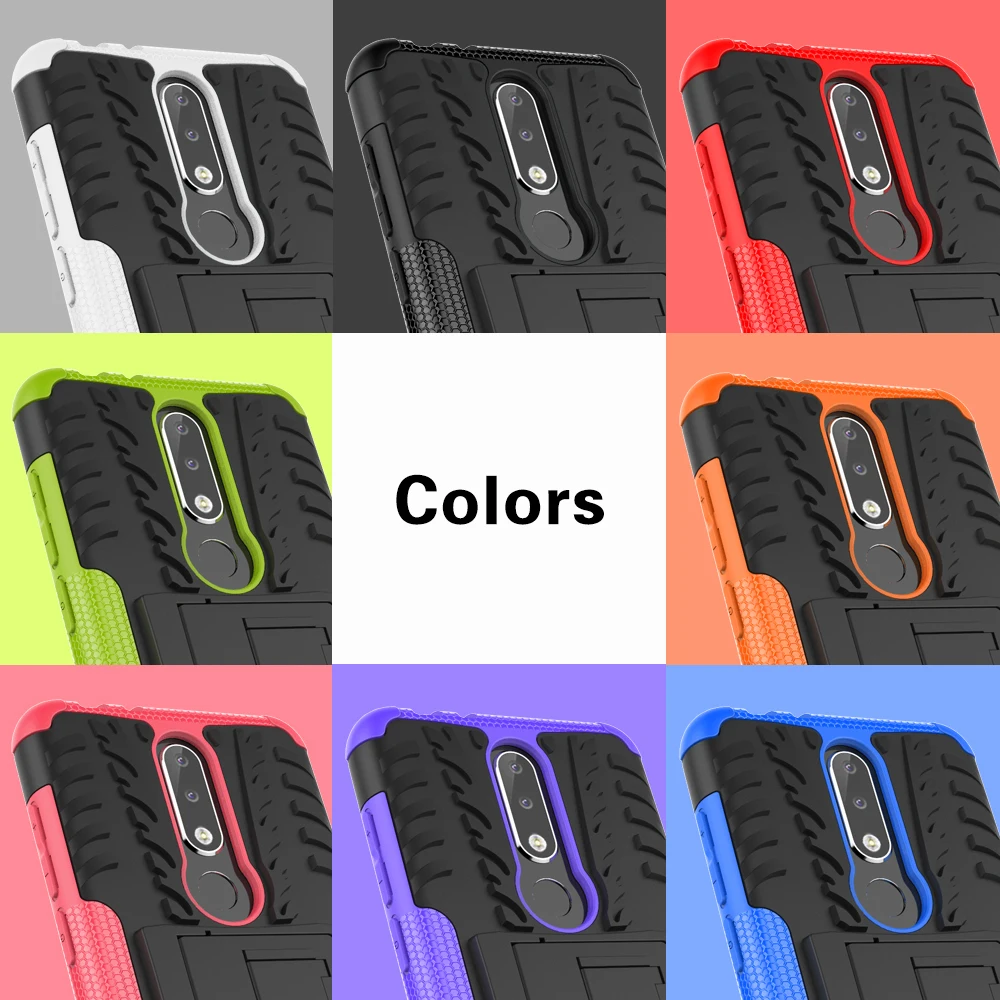 Сверхмощный чехол для Nokia 3 5 6 1 7 Plus Kickstand Armor Hybrid TPU + PC жесткий накладка X5 X6