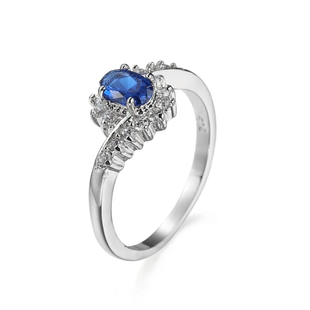 

2018 fashion new ladies ring silver natural crystal zircon bride wedding zircon bijoux femme anillos rings for women jewelry