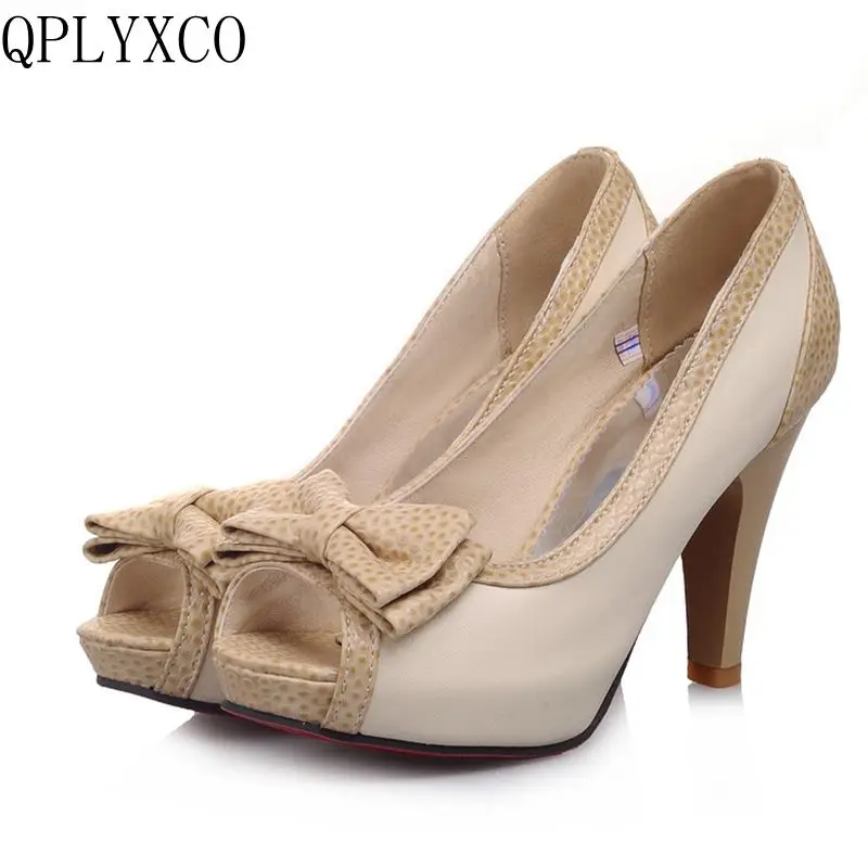 QPLYXCO/Новинка; Милая женская обувь; туфли-лодочки; женские вечерние свадебные туфли на очень высоком каблуке(11 см); zapatos mujer; большие размеры 32-45; C60