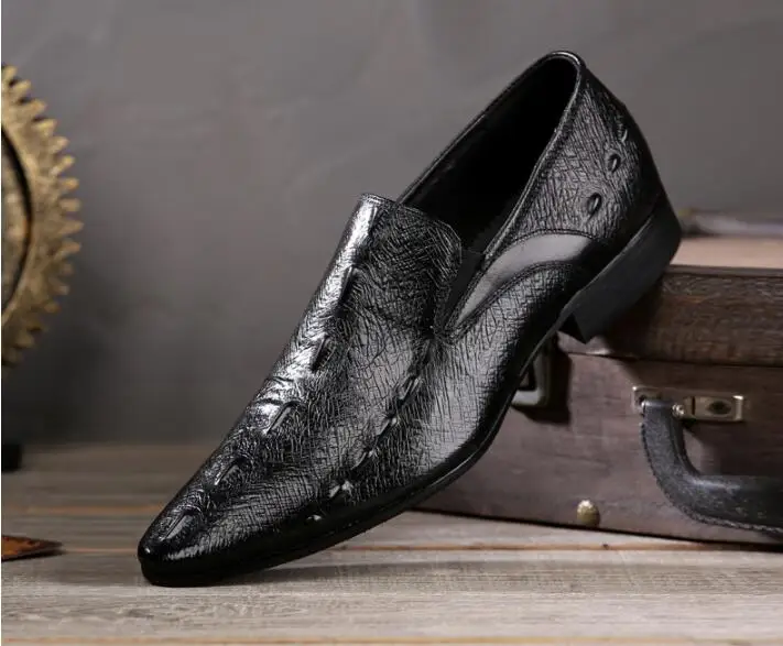 New Designer Luxury Genuine Leather Slip On Modern Men Shoes Party