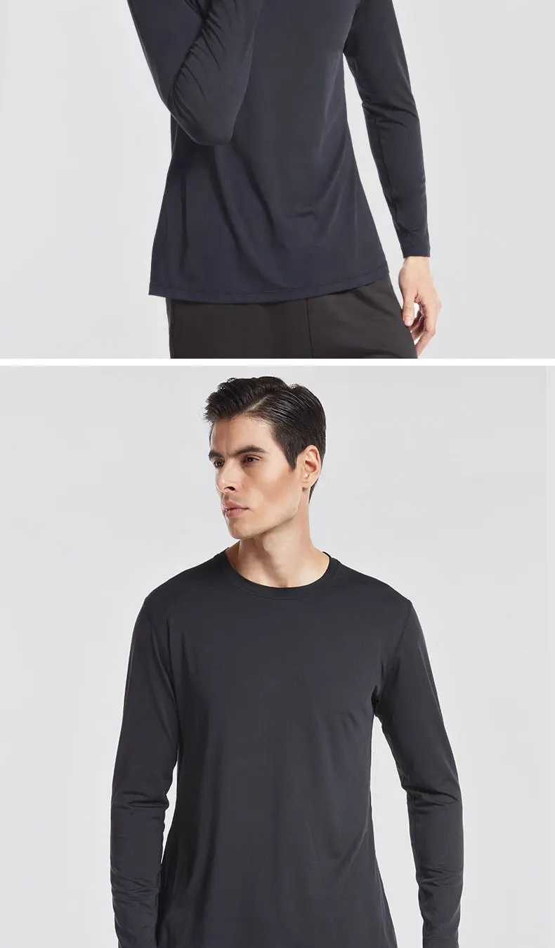 VANSYDICAL Running T-shirt Men Quick Dry Running Long Sleeve Shirt for Jogging Fitness Gym Training Tops Cycling Jersey kelme XL 18