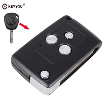 KEYYOU Design 3 Buttons Modified Flip Folding Replacement Car Blank Key Shell For Lada Remote Case Cover Fob